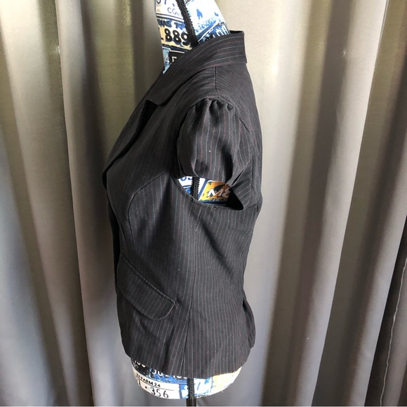 AGB Cap Sleeve Jewel Button Front Blazer Jacket - Picture 9 of 13